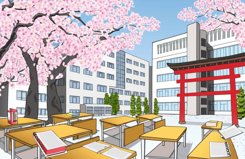 日本の大学キャンパスと留学生の様子