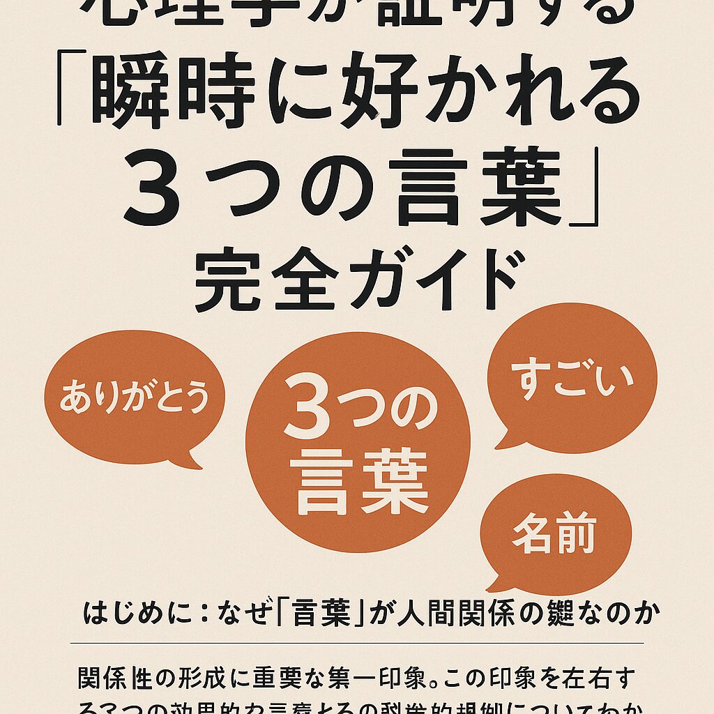 心理学が証明する「瞬時に好かれる3つの言葉」完全ガイド
