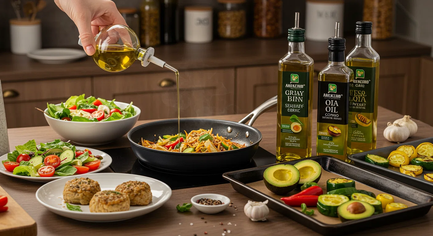 様々な食用オイルを使った料理の様子