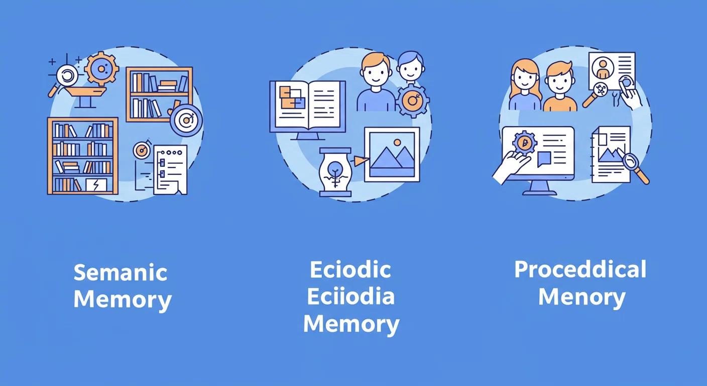 3種類の記憶のイラスト図