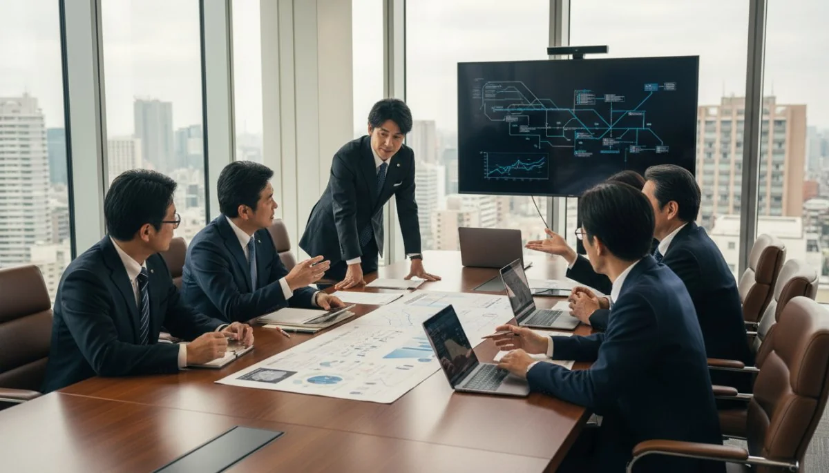 ロジスティクス改革の戦略を立案する経営幹部