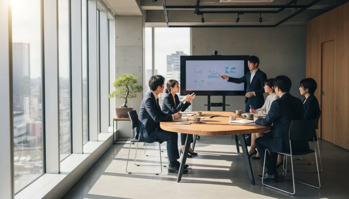 企業の選考プロセスとグループディスカッションの様子