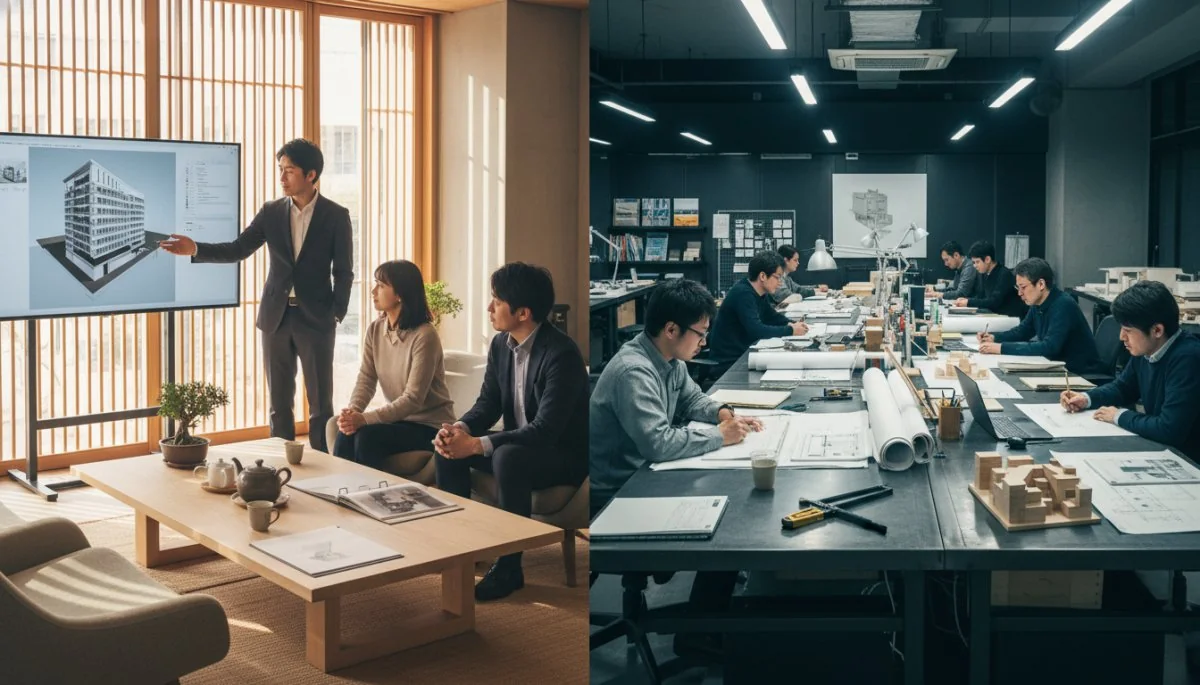 住宅営業職と技術職の仕事内容イメージ