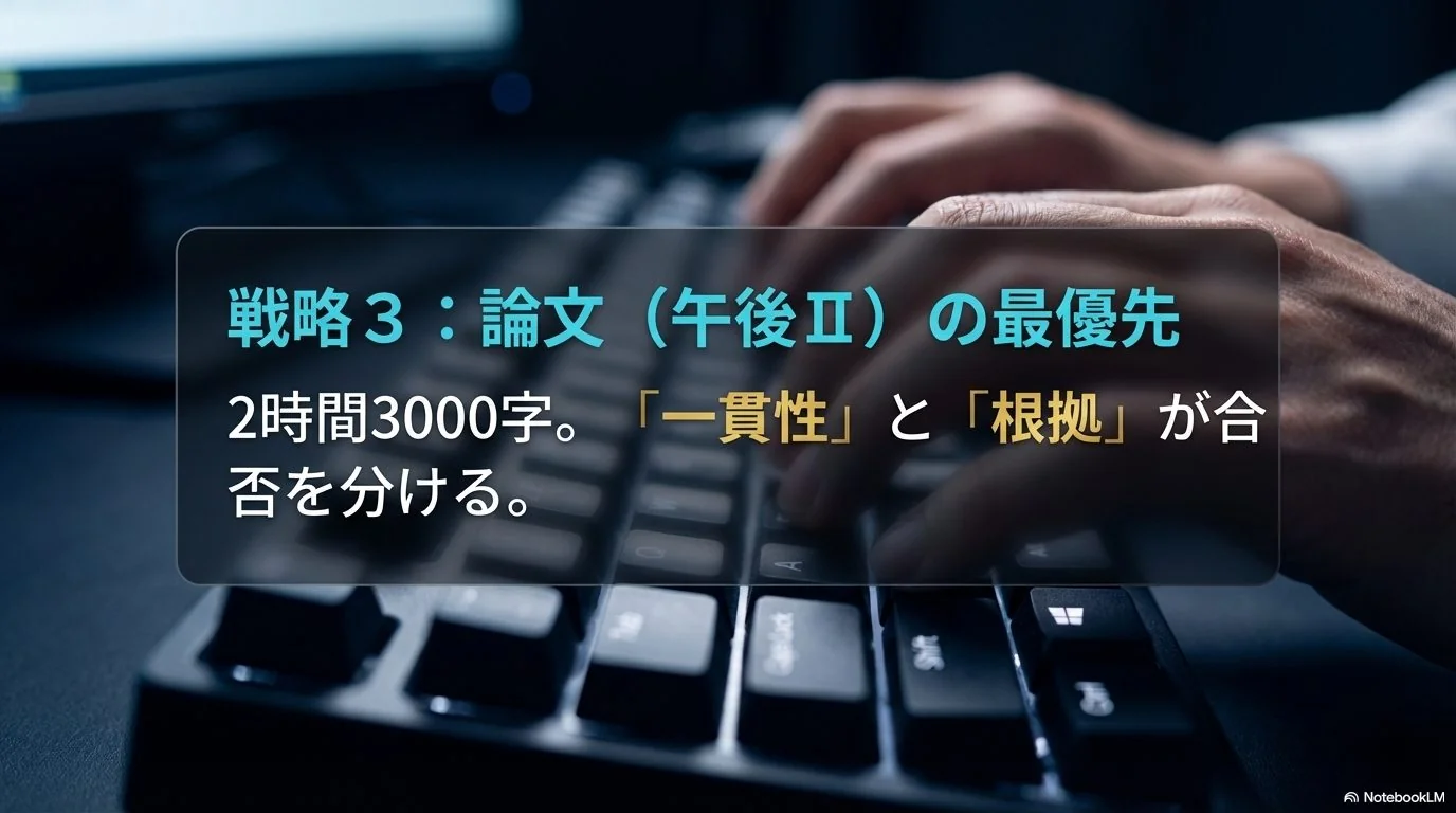 午後Ⅱ（論文）対策を最優先にする